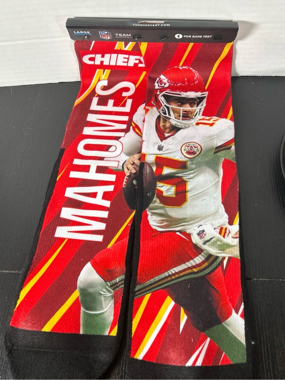 NFL Kansas City Chiefs Patrick Mahomes Red White Graphic Athletic Socks